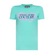 Blauwe T-Shirts & Polo's voor Vrouwen Versace Jeans Couture , Blue , D...