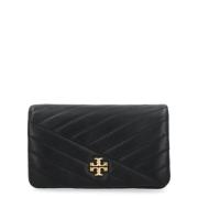 Chevron Chain Portemonnee Tory Burch , Black , Dames