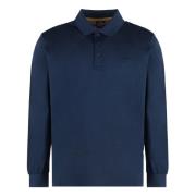 Katoenen Poloshirt met Geribbelde Randen Paul & Shark , Blue , Heren