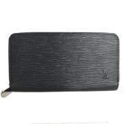 Pre-owned Leather wallets Louis Vuitton Vintage , Black , Dames