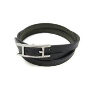 Pre-owned Leather bracelets Hermès Vintage , Black , Dames