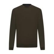 Luxe Wol Crew Neck Sweater Kiton , Green , Heren