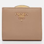 Pre-owned Leather wallets Prada Vintage , Beige , Dames