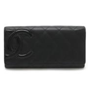 Pre-owned Fabric wallets Chanel Vintage , Black , Dames