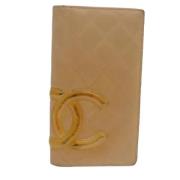 Pre-owned Leather wallets Chanel Vintage , Beige , Dames