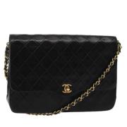 Pre-owned Leather chanel-bags Chanel Vintage , Black , Dames