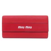 Pre-owned Leather wallets Miu Miu Pre-owned , Red , Dames