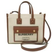 Pre-owned Leather totes Burberry Vintage , Beige , Dames