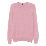 Luxe Cashmere Crew-Neck Gebreide trui Fedeli , Pink , Heren