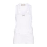 Witte Mouwloze U-Hals Top Coperni , White , Dames