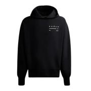 Oversized Katoenen Sweatshirt met Adreslogo Hogan , Black , Heren