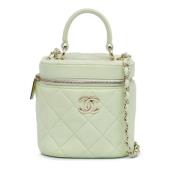 Pre-owned Leather handbags Chanel Vintage , Green , Dames