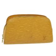 Pre-owned Leather pouches Louis Vuitton Vintage , Yellow , Dames