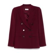 Bordeaux Rood Double-Breasted Jas Alberto Biani , Red , Dames