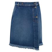 Denim Omslagrok met Franjes Max Mara Weekend , Blue , Dames