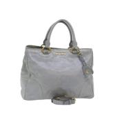 Pre-owned Leather handbags Miu Miu Pre-owned , Gray , Dames