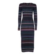 Gestreepte Lange Mouw Zwarte Jurk Paul Smith , Black , Dames