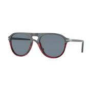 Klassieke zonnebril met zwarte montuur Persol , Gray , Unisex