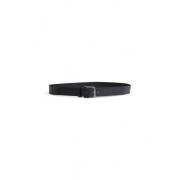 Zwarte Leren Riem met Gesp Calvin Klein Jeans , Black , Heren