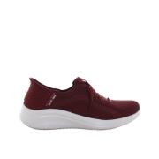 Bordeaux Lage Sneakers voor Vrouwen Skechers , Red , Dames