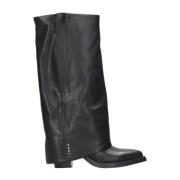 Zwarte Leren Laarzen Tex Stijl ASH , Black , Dames