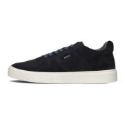 Blauwe Suède Lage Sneakers Cg181 Blackstone , Blue , Heren