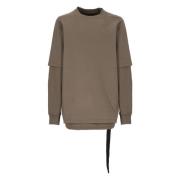 Bruine Katoenen Trui Oversize Ronde Hals Rick Owens , Brown , Heren