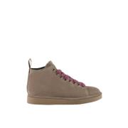 Beige Sneakers met Fuchsia Veters Panchic , Beige , Dames