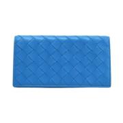 Pre-owned Leather wallets Bottega Veneta Vintage , Blue , Dames