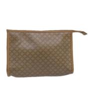 Pre-owned Canvas clutches Celine Vintage , Beige , Dames