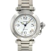 Pre-owned Stainless Steel watches Cartier Vintage , White , Dames