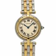 Pre-owned Yellow Gold watches Cartier Vintage , Brown , Dames