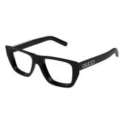 Mode Bril Zwarte Frame Gucci , Black , Heren