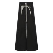 Zwarte Palazzo Broek met Koord Rick Owens , Black , Heren