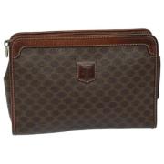 Pre-owned Leather clutches Celine Vintage , Brown , Dames