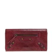 Pre-owned Leather wallets Balenciaga Vintage , Red , Dames