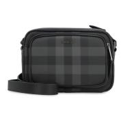 Ruitmotief crossbody tas Burberry , Black , Heren