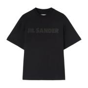 Zwart Logo T-shirt Jil Sander , Black , Heren