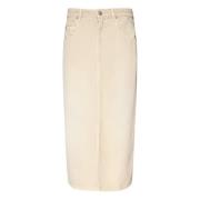 Ecru Midi Rok met Voor Split Isabel Marant Étoile , Beige , Dames