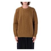 Kameel Kabelgebreide Trui Aw24 Comme des Garçons , Brown , Heren