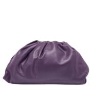 Pre-owned Leather clutches Bottega Veneta Vintage , Purple , Dames