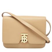 Pre-owned Leather shoulder-bags Burberry Vintage , Beige , Dames