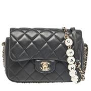 Pre-owned Leather chanel-bags Chanel Vintage , Black , Dames