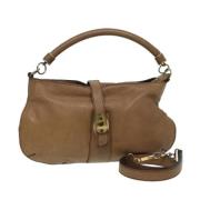 Pre-owned Leather shoulder-bags Burberry Vintage , Brown , Dames