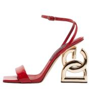 Pre-owned Leather sandals Dolce & Gabbana Pre-owned , Red , Dames