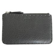 Pre-owned Leather wallets Fendi Vintage , Gray , Dames