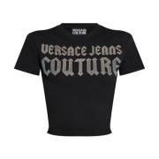 Zwarte T-shirts en Polos Versace Jeans Couture , Black , Dames