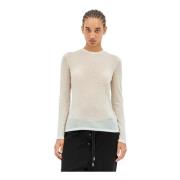 Kasjmier Crewneck Lange Mouw Top The Row , Beige , Dames