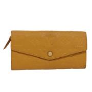 Pre-owned Leather wallets Louis Vuitton Vintage , Yellow , Dames