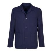 Blauwe wollen jas met knoopsluiting PS By Paul Smith , Blue , Heren